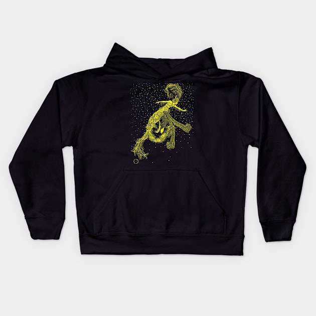 Oriental epic woman - yellow Kids Hoodie by PharaohCloset